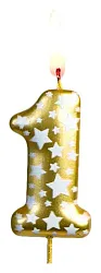 Свеча тортовая ОСЗ Звездочки цифра 1