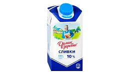 Сливки ДОМИК В ДЕРЕВНЕ стерилизованные бзмж 10% 480г