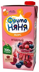 Морс ФРУТОНЯНЯ из клюквы черники и вишни 0.5л