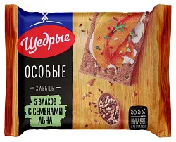 Хлебцы ЩЕДРЫЕ 5 злаков с семенами льна 200г