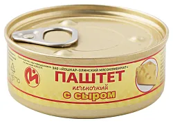 Паштет ЙОШКАР-ОЛА печеночный с сыром ТУ ж/б 100г