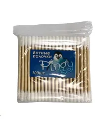 Ватные палочки ПИНГИ бамбук пэт 100шт