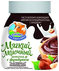 Паста КОРОВКА ИЗ КОРЕНОВКИ молочно-шоколадная с фундуком 330г