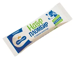 Мороженое ГРОСПИРОН Натур пломбир в темном шоколаде бзмж эскимо 80г