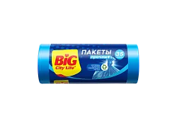 Пакеты для мусора БИГ СИТИ ЛАЙФ синие 35л 30шт