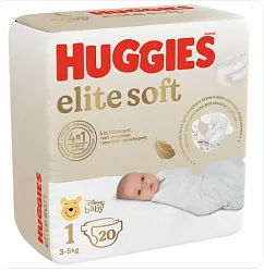 Подгузники ХАГГИС Элит Софт 3-5кг 20шт