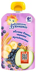 Пюре БАБУШКИНО ЛУКОШКО яблоко банан черника мультизлаки м/у 125г