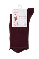 Носки женские КОНТЕ Элегант Комфорт хлопковые темно-бордовые р.25 арт.19С-101СП