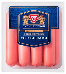 Сосиски ОМСКИЙ БЕКОН со сливками 380г