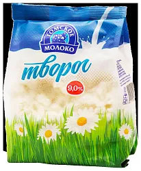 Творог ТОМСКОЕ МОЛОКО бзмж 9% пакет 500г