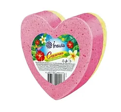 Губка для тела ИНСУЛА Сердечко с массажным слоем