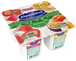 Йогурт АЛЬПЕНЛАНД клубника персик маракуйя бзмж 0.3% 95г