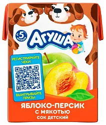 Сок АГУША яблоко персик 200мл