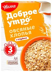 Овсяные хлопья УВЕЛЬСКИЕ КРУПЫ быстрые с отрубями карт/уп 400г