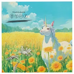Скетчбук ПРОФ-ПРЕСС Единорог в поле 36л арт.36-0105