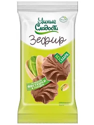 Зефир УМНЫЕ СЛАДОСТИ глазированный со вкусом фисташки 60г