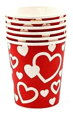 Стакан СФЕРА Сердце красный 190мл 6шт