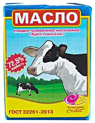 Масло сладко-сливочное СЕМКИН Крестьянское несоленое бзмж 72.5% 300г