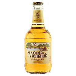 Пиво СТАРЫЙ МЕЛЬНИК из бочонка светлое мягкое 4.3% ст/б 0.45л