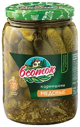 Огурцы ШЕСТЬ СОТОК корнишоны медовые ст/б 720г