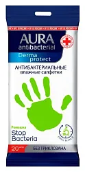 Влажные салфетки АУРА Антибактериал 20шт