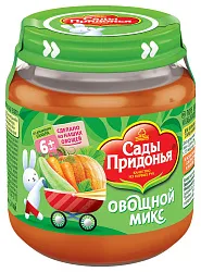 Пюре САДЫ ПРИДОНЬЯ овощной микс ст/б 120г