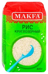 Рис МАКФА шлифованный круглозерный м/у  800г