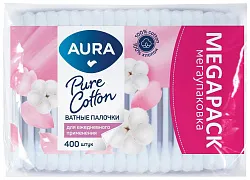 Палочки ватные АУРА Бьюти пэт 400шт