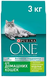 Корм для кошек ПУРИНА ВАН для домашних с индейкой 3кг