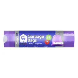 Пакеты для мусора ЛОМБЕРТА Арома с завязками 35л 15шт