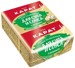 Сыр плавленый КАРАТ Для супа с зеленью бзмж 45% 90г