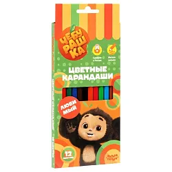 Карандаши цветные МУЛЬТИ-ПУЛЬТИ Чебурашка 12цв