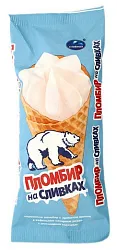 Мороженое СЛАВИЦА Пломбир на сливках ванильный с шоколадной глазурью рожок бзмж 100г