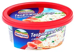 Сыр творожный ХОХЛАНД с ветчиной и зеленью бзмж 60% 140г