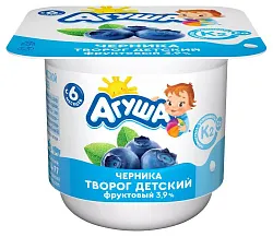 Творог АГУША черника бзмж 3.9-8.5% 100г