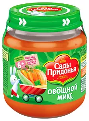 Пюре САДЫ ПРИДОНЬЯ овощной микс ст/б 120г