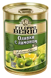 Оливки ФИЛИППО БЕРИО с лимоном ж/б 314мл