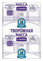 Творожная масса МОЛОЧНАЯ СКАЗКА сырная с изюмом бзмж 15% 250г