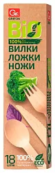 Набор одноразовой посуды ГРИФОН вилки+ложки+ножи 18 шт