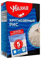 Рис УВЕЛЬСКИЕ КРУПЫ круглозерный шлифованный карт/уп 400г