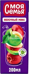 Напиток сокосодержащий МОЯ СЕМЬЯ Яблочный микс 0.2л
