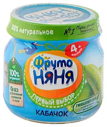 Пюре ФРУТОНЯНЯ натуральное из кабачков ст/б 80г