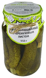 Огурцы ПОГРЕБОК маринованные с черемуховым листом ст/б 950г