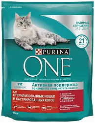 Корм для кошек ПУРИНА ВАН для стерилизованных и кастрированных с говядиной и пшеницей 750г