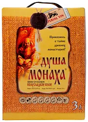 Вино ДУША МОНАХА белое п/сл 10-12% т/пак 3л