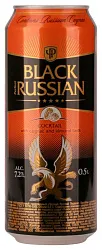 Напиток слабоалкогольный ЧЕРНЫЙ РУССКИЙ с коньяком и вкусом миндаля 7.2% ж/б 0.45л