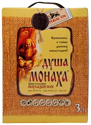 Вино ДУША МОНАХА белое п/сл 10-12% т/пак 3л