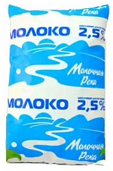 Молоко МОЛОЧНАЯ РЕКА пастер бзмж 2.5% п/пак 850мл