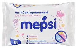 Влажные салфетки МЕПСИ антибактериальные 15шт