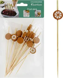 Шпажки бамбуковые Апельсин для канапе 12см 16шт арт.161
